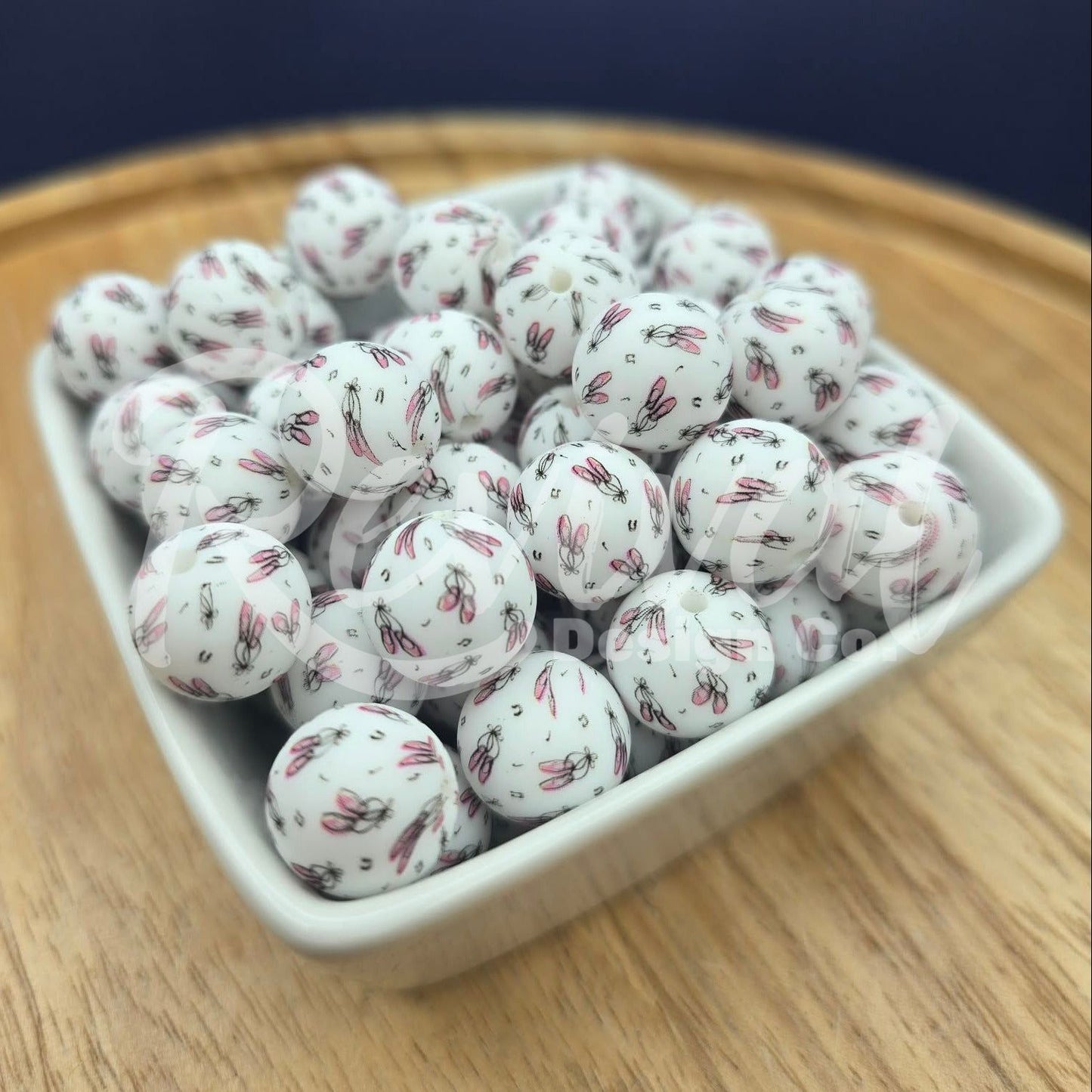 15mm Patterned Silicone Bead - Center Stage