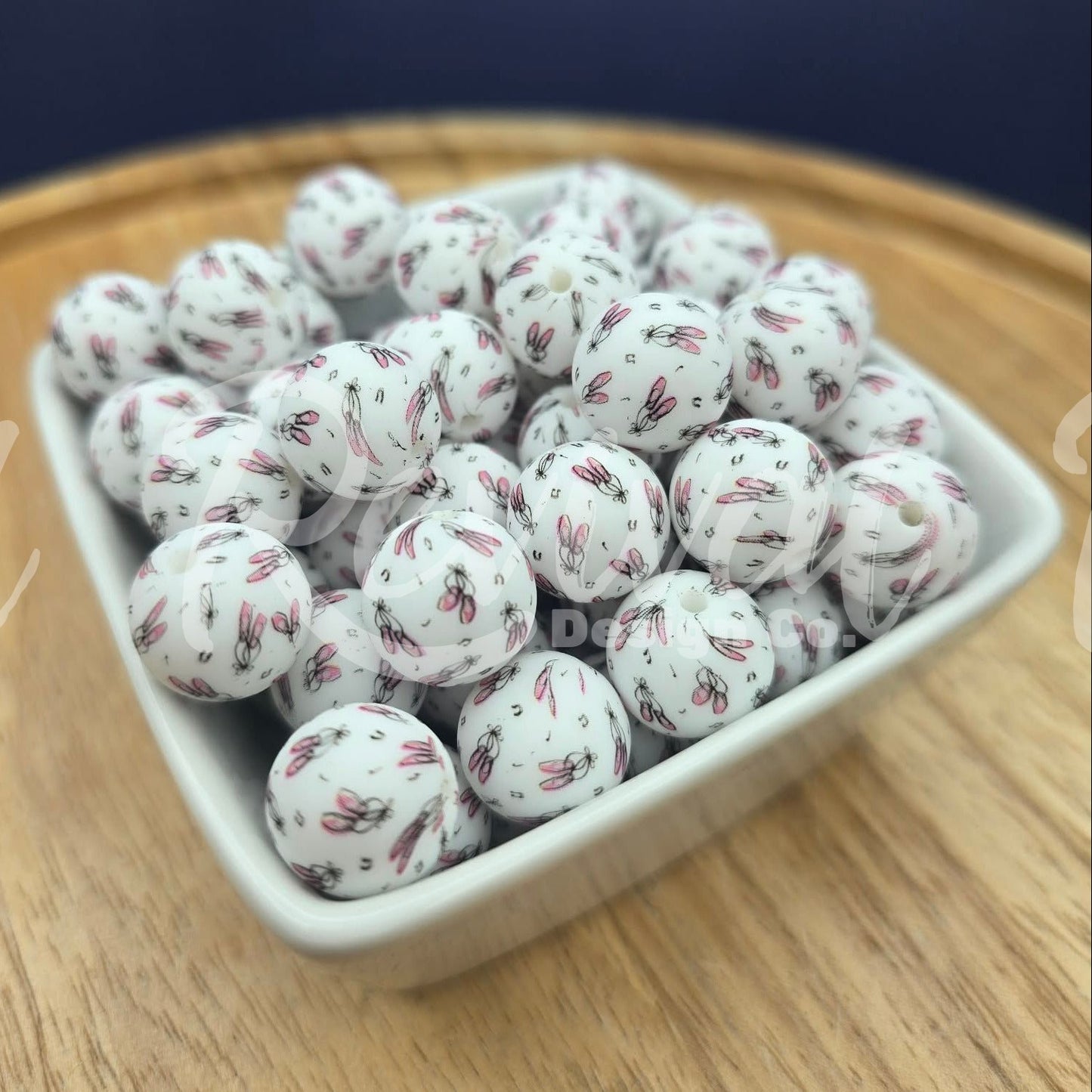 15mm Patterned Silicone Bead - Center Stage