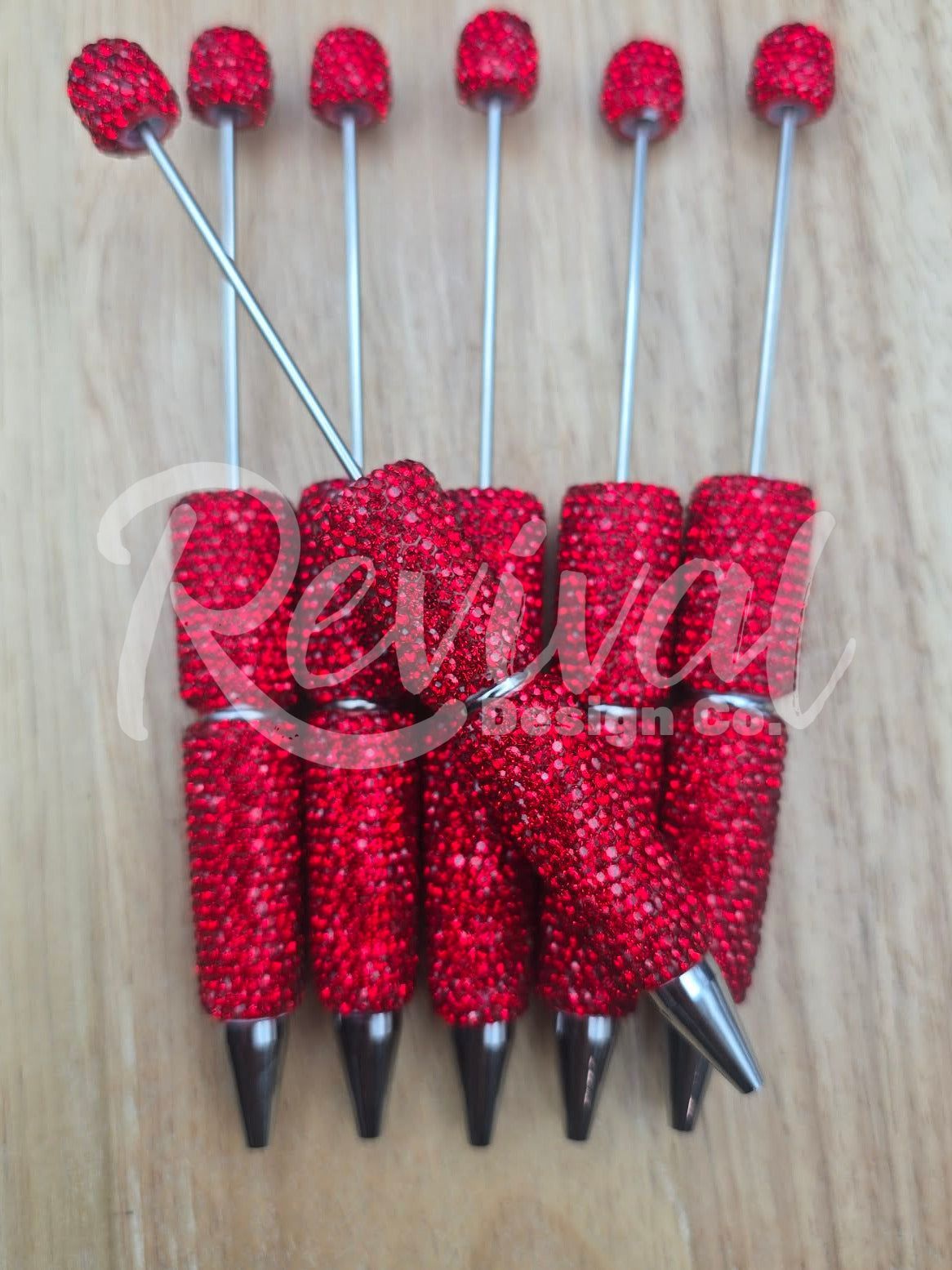 Rhinestone Beadable Pen - Scarlet