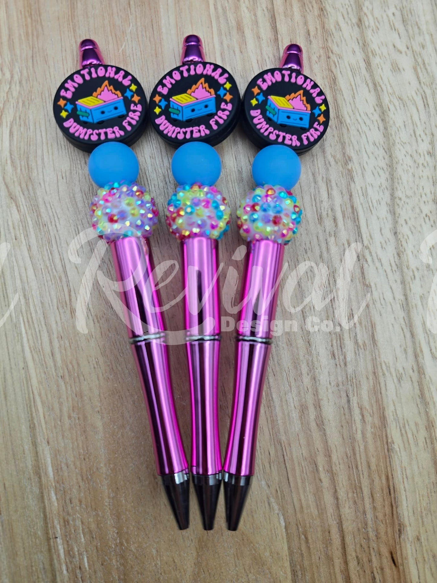 Dumpster Fire - Silicone Beaded Pen (Ready-To-Ship)