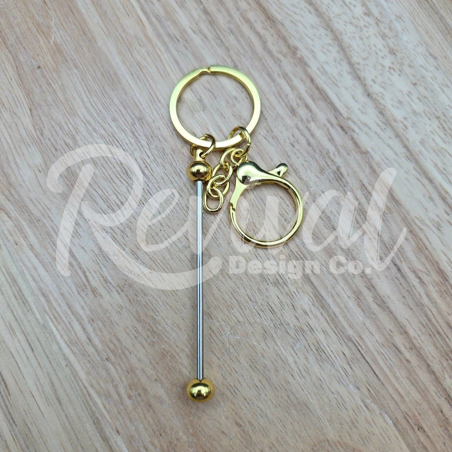 Beadable Bar Keychain - Gold