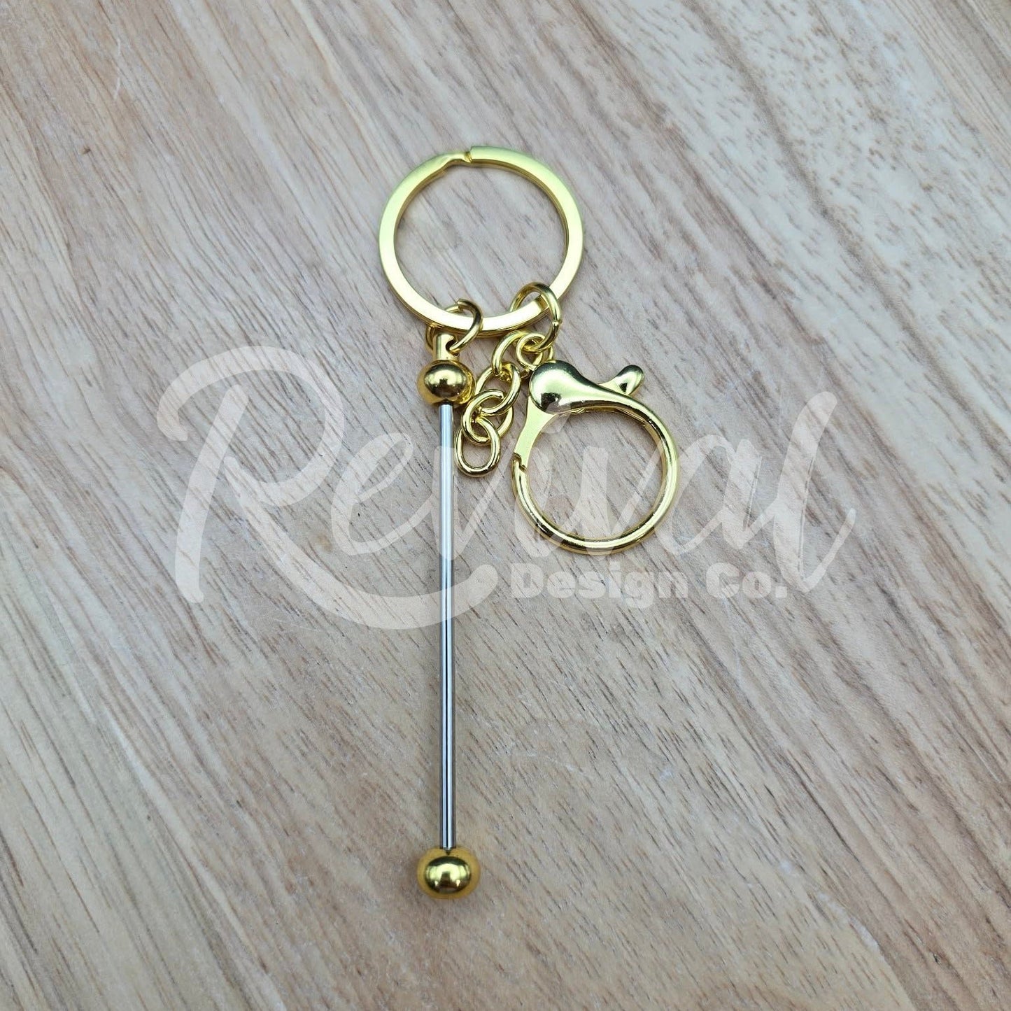Beadable Bar Keychain - Gold