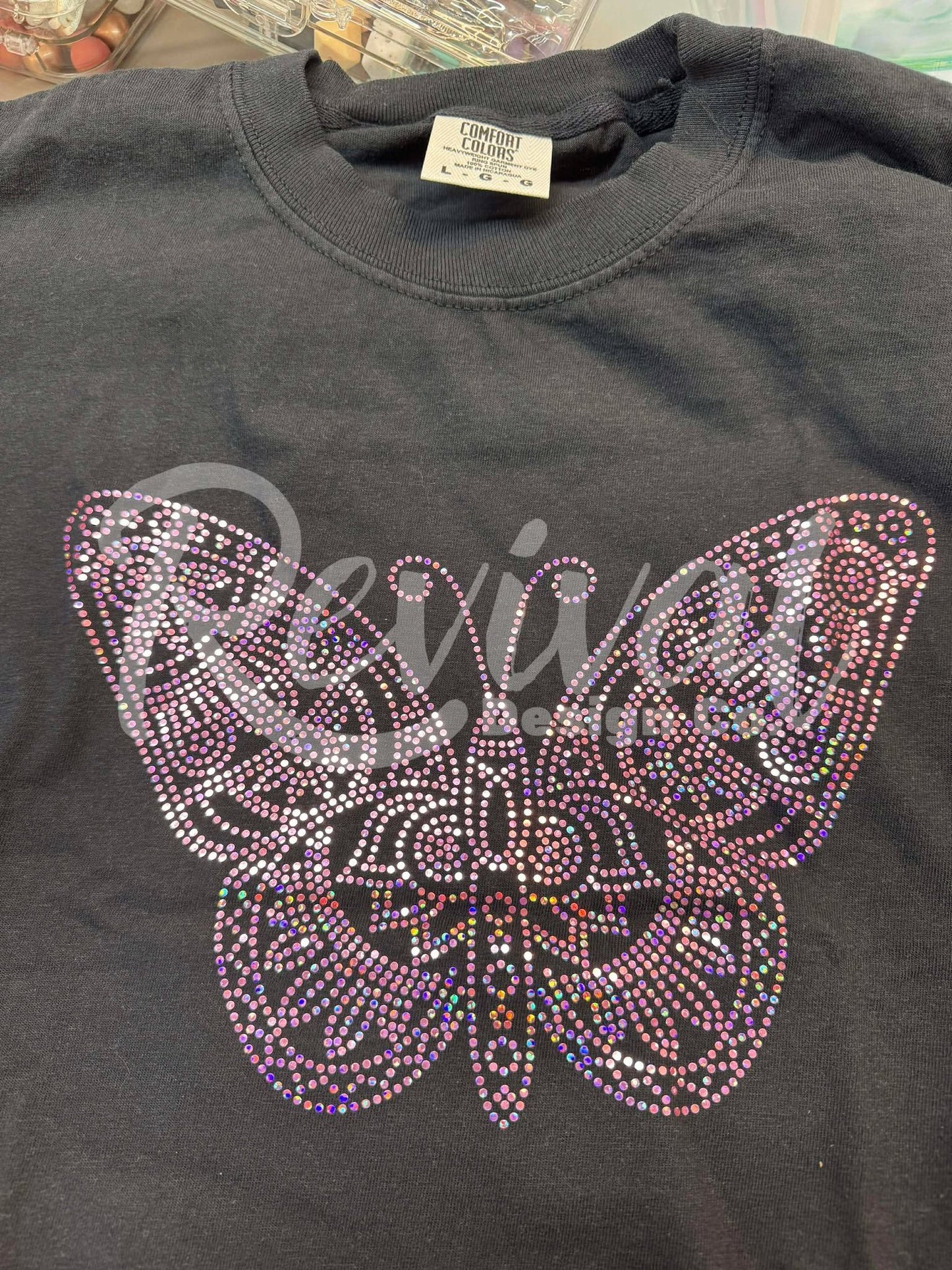 Spangle Butterfly Shirt - (Size Large)