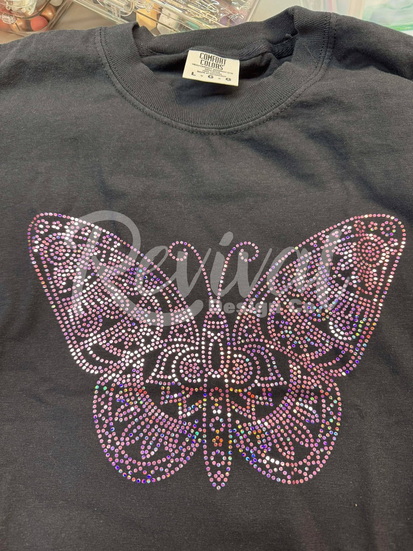 Spangle Butterfly Shirt - (Size Large)