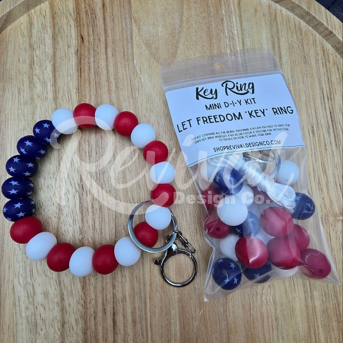 **DISCONTINUING** Mini DIY Wristlet Kit - Let Freedom *Key* Ring