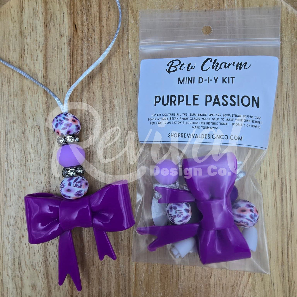 Mini Bow Charm DIY Kit - Purple Passion