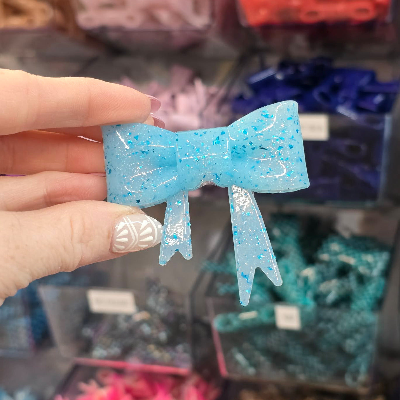 Bippity-Boppity Blue - Silicone Bow Focal/Straw Topper