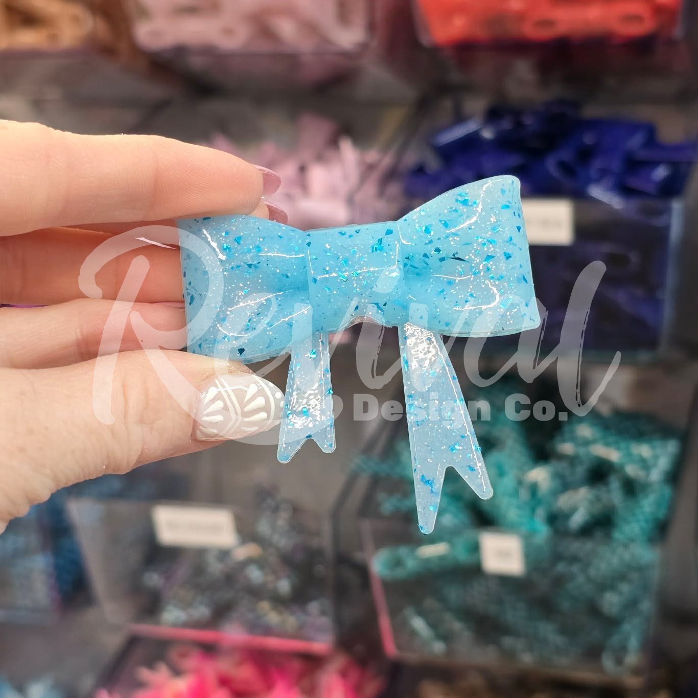 Bippity-Boppity Blue - Silicone Bow Focal/Straw Topper