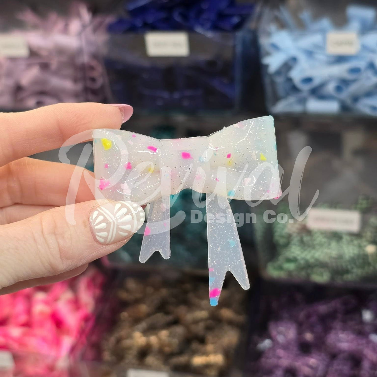 Confetti - Silicone Bow Focal/Straw Topper