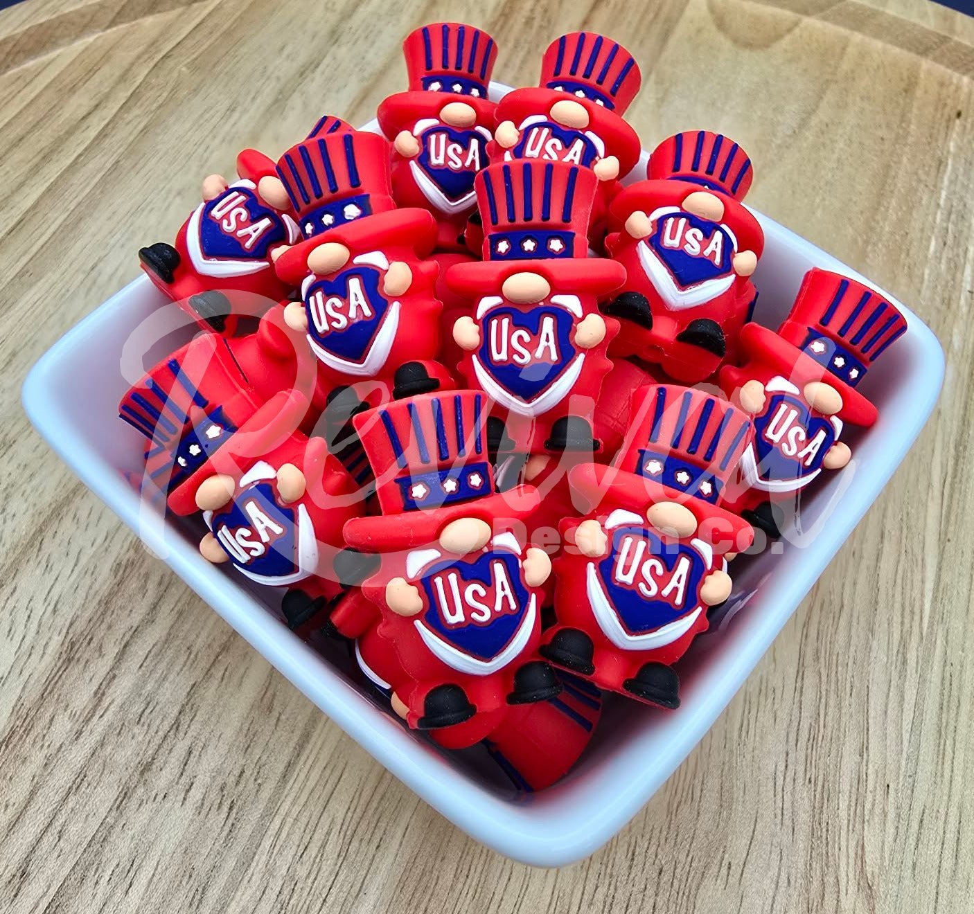 3D USA Gnome - Silicone Focal Bead