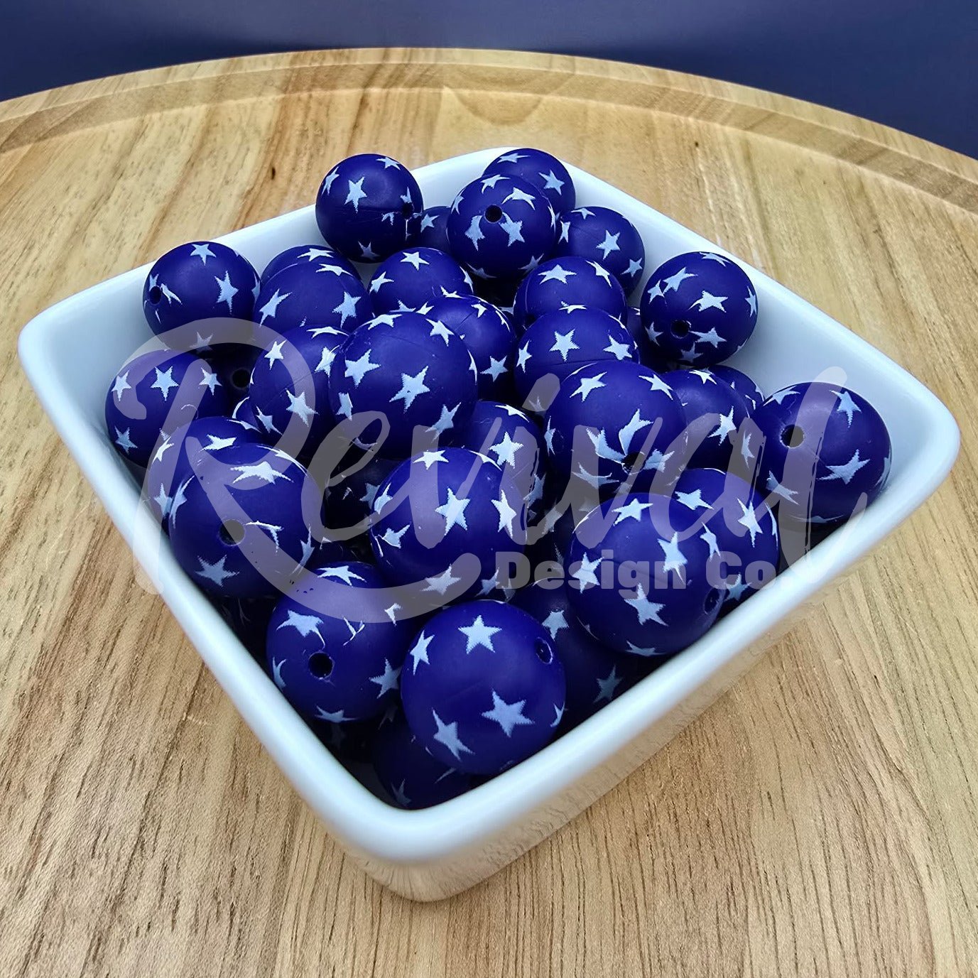 15mm Patterned Silicone Bead - Stars