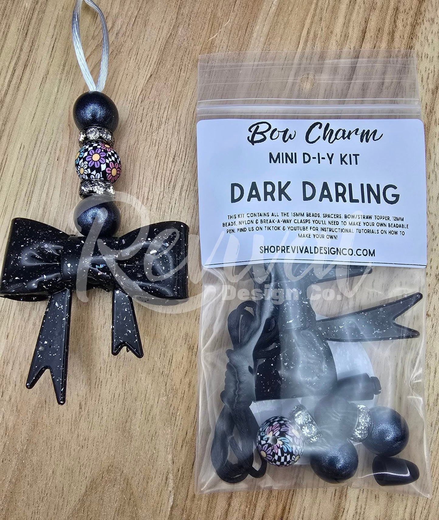 Mini Bow Charm DIY Kit - Dark Darling
