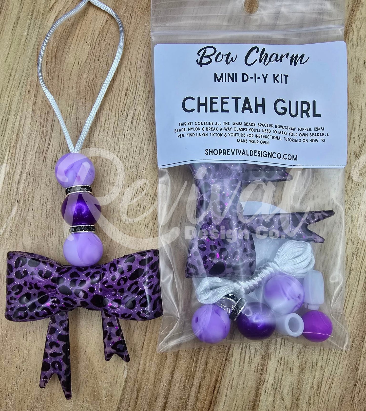 Mini Bow Charm DIY Kit - Cheetah Gurl