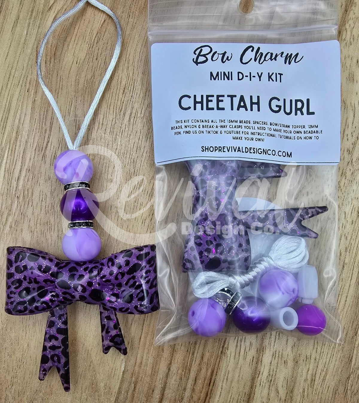 Mini Bow Charm DIY Kit - Cheetah Gurl