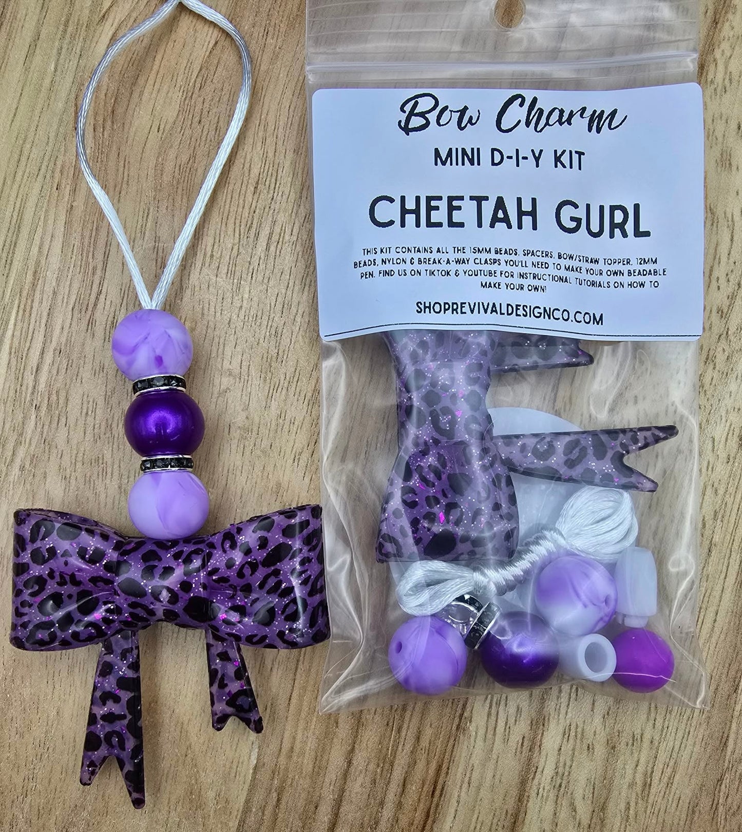 Mini Bow Charm DIY Kit - Cheetah Gurl