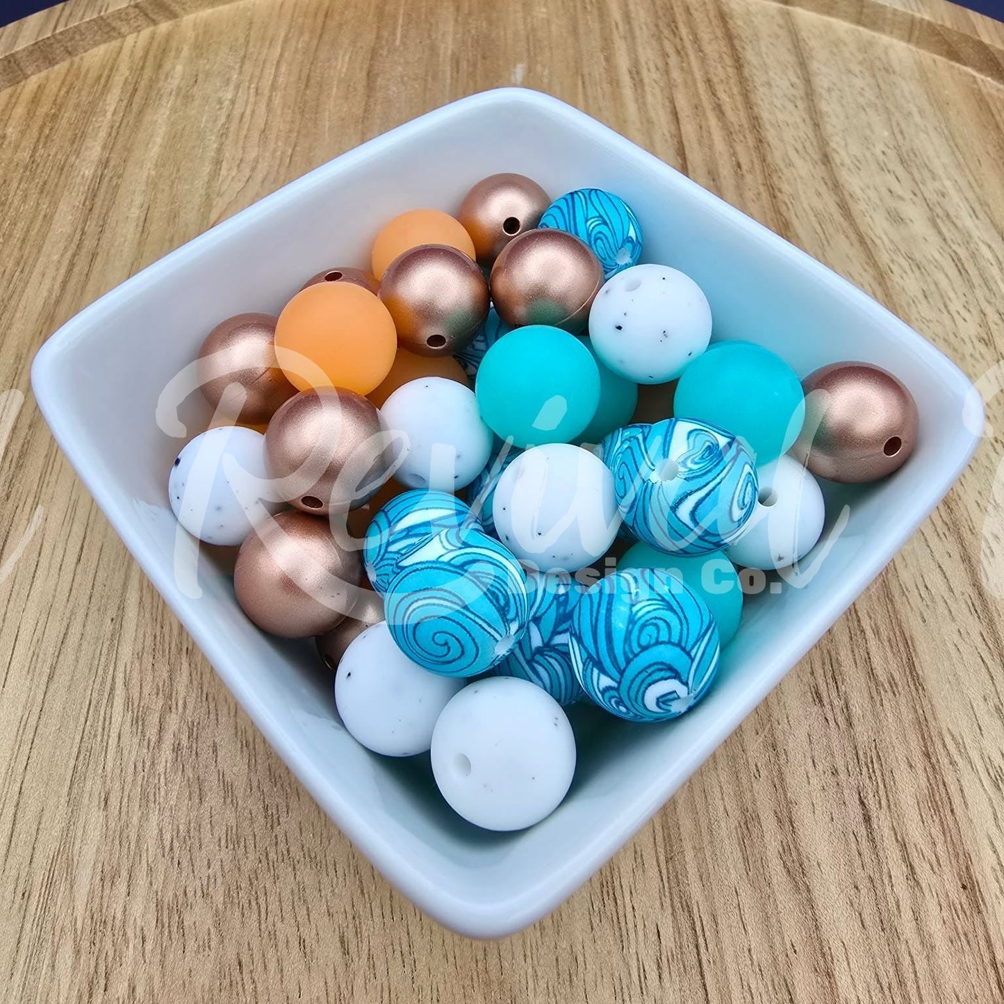 Neon Summer Color Mix - 15mm Silicone Beads - 50 Pack