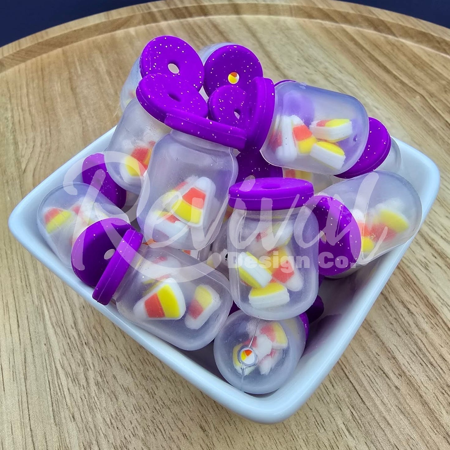 3D Candy Corn Jar - Silicone Focal Bead