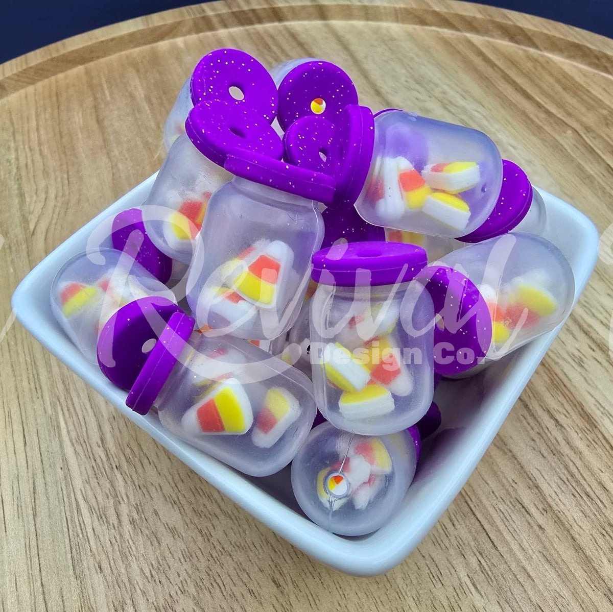3D Candy Corn Jar - Silicone Focal Bead