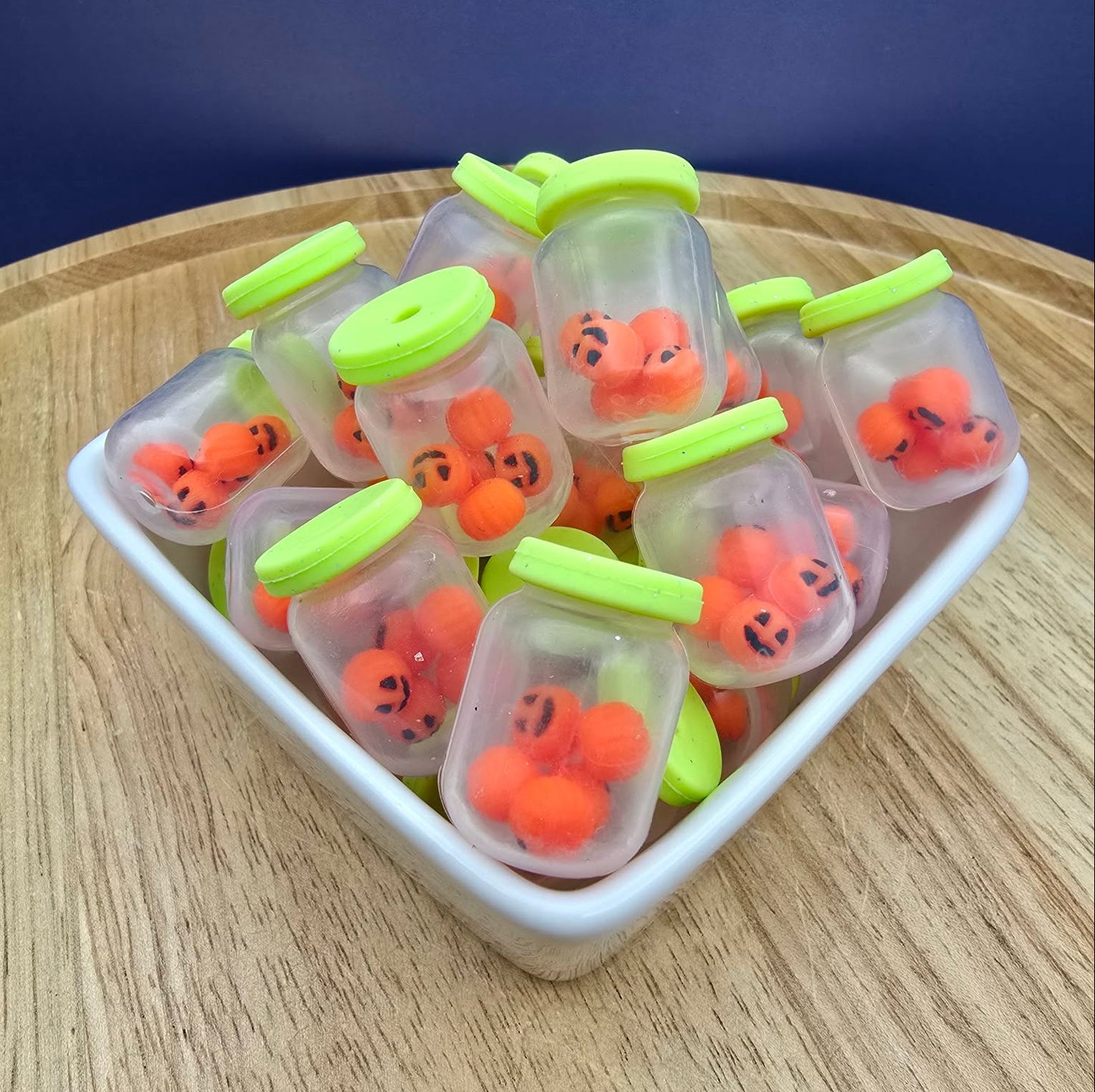 3D Pumpkin Jar - Silicone Focal Bead