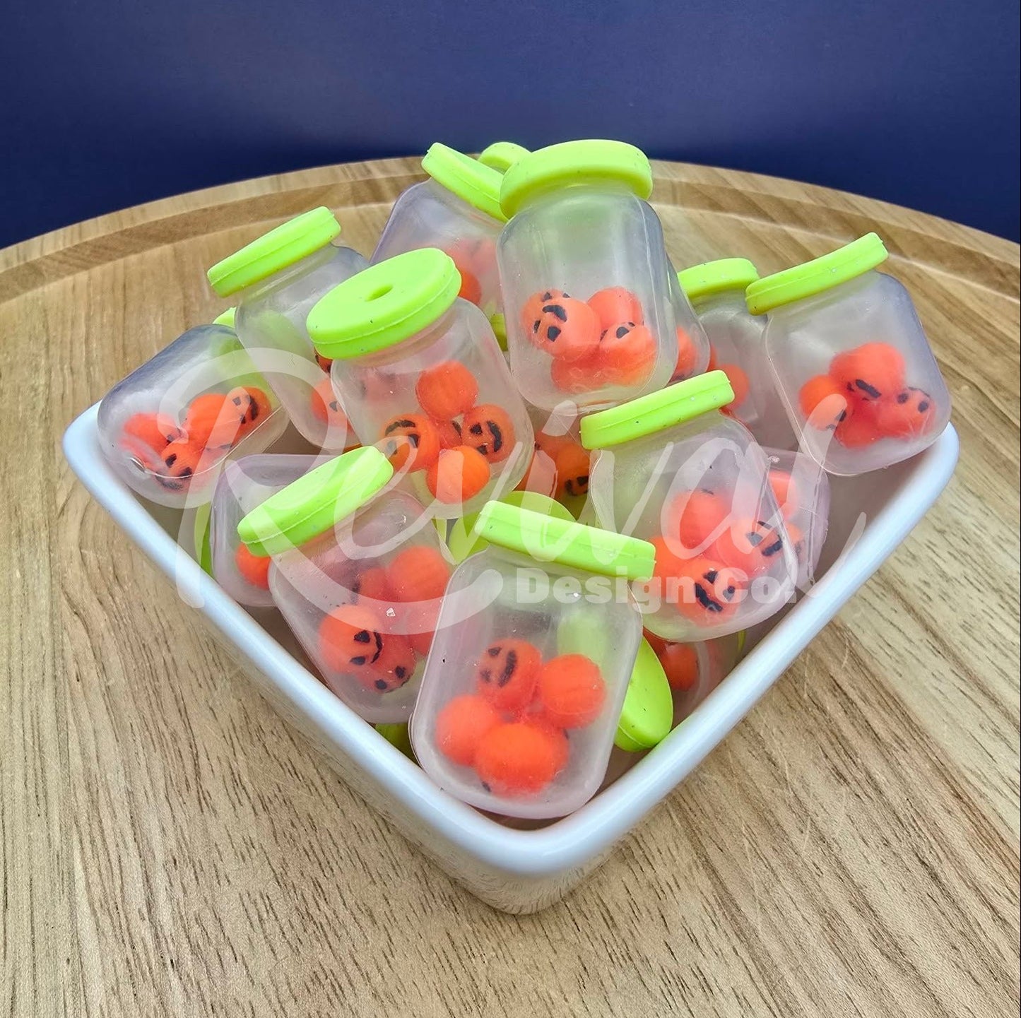 3D Pumpkin Jar - Silicone Focal Bead