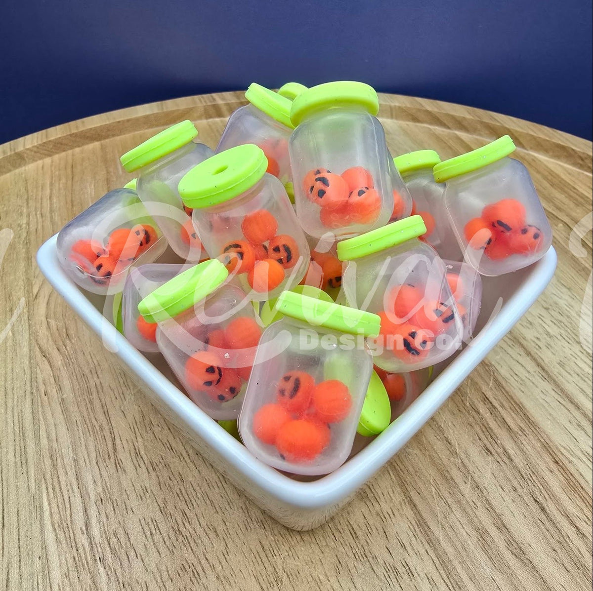 3D Pumpkin Jar - Silicone Focal Bead