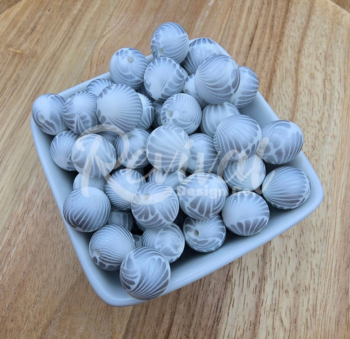 15mm Patterned Silicone Bead - Aphrodite