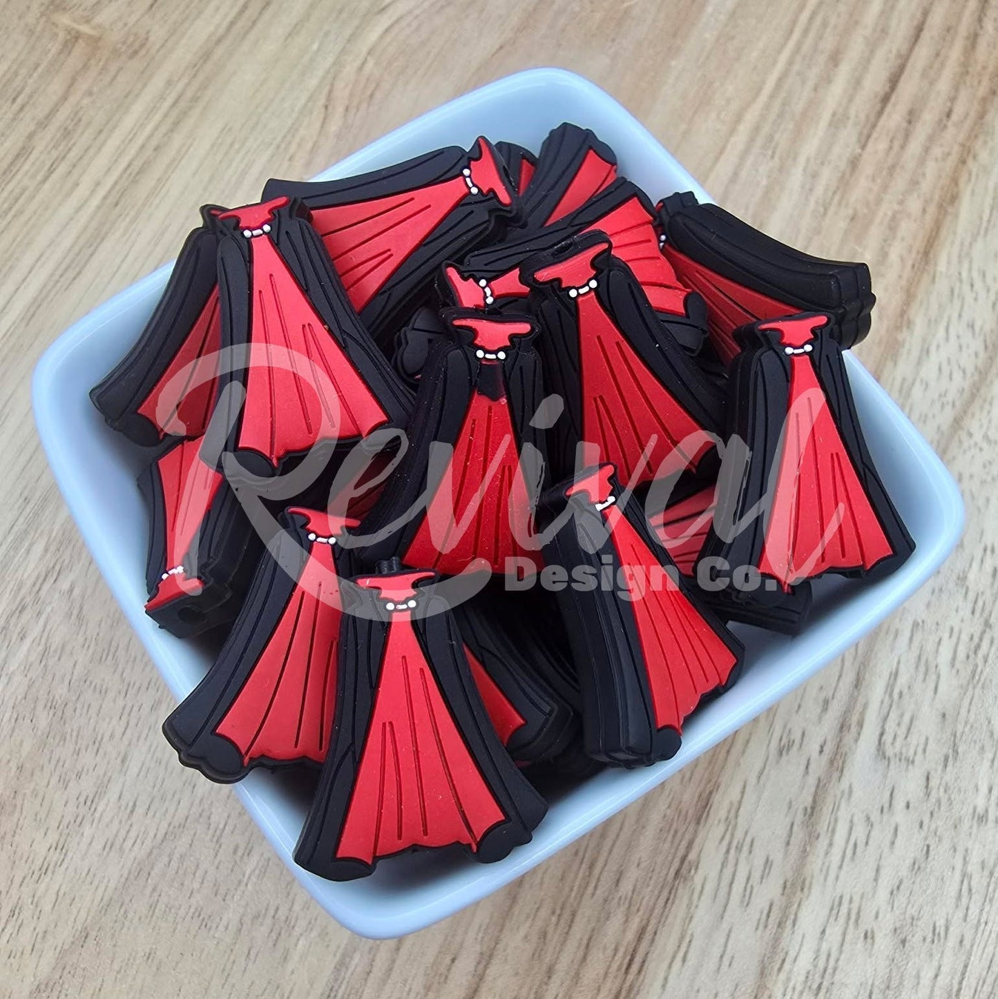 3D Crimson Cape - Silicone Focal Bead