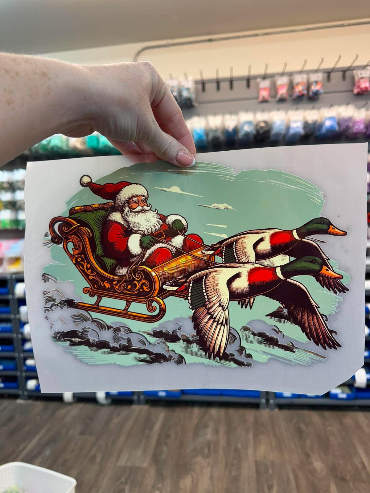 Duck Santa - Screen Print