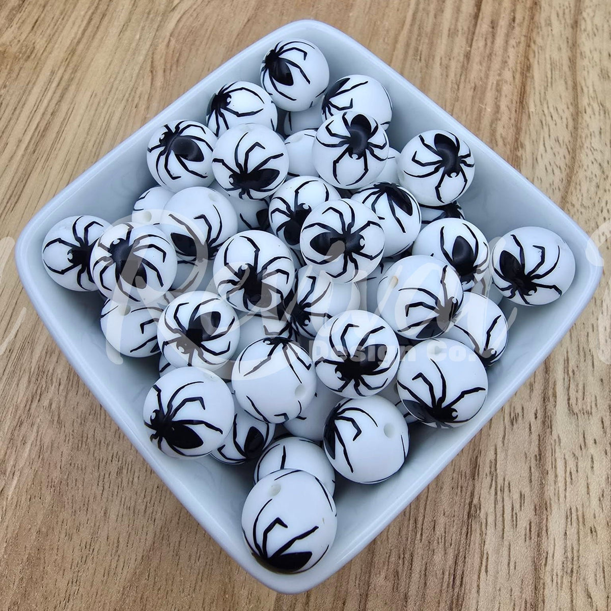 15mm Patterned Silicone Bead - Web Weaver