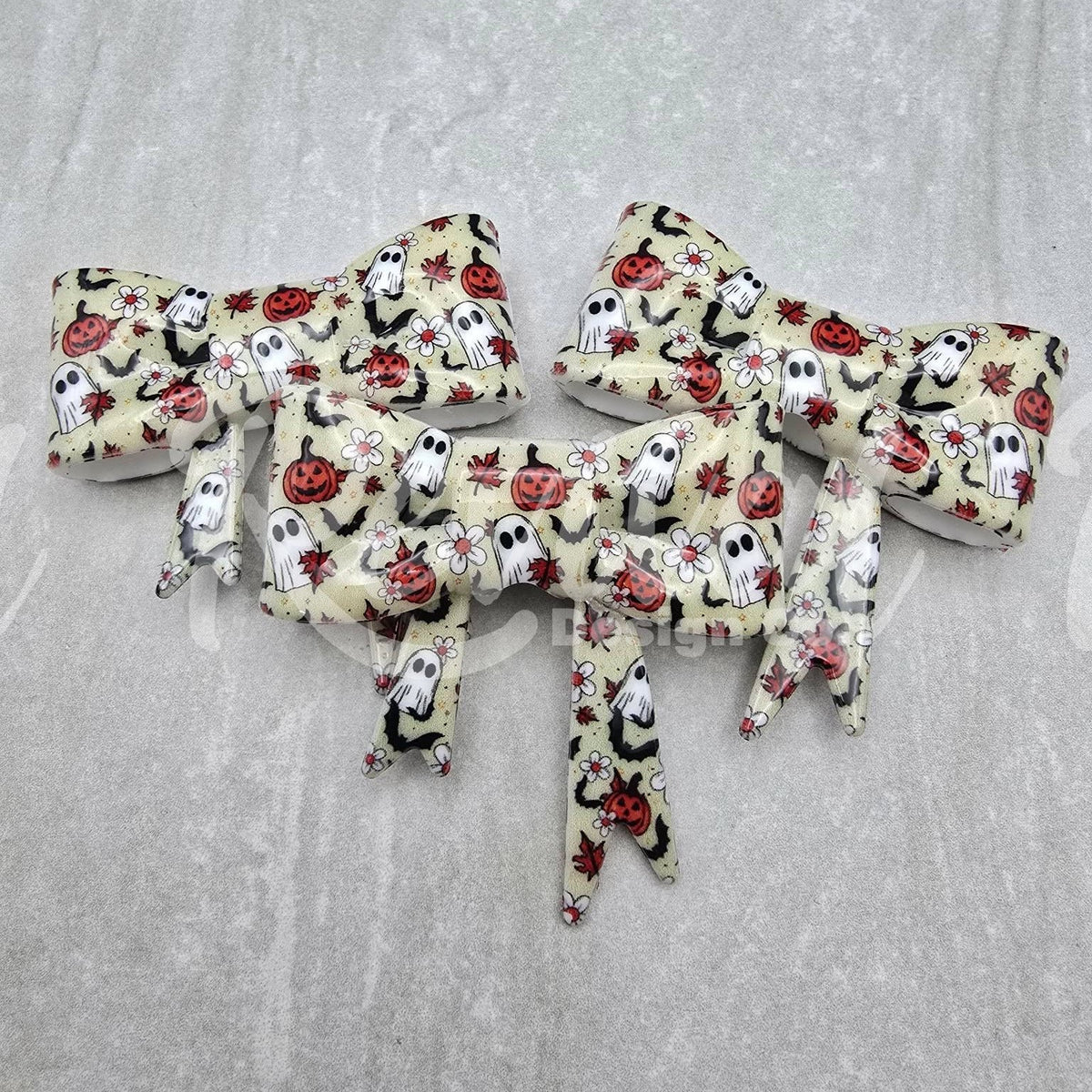 Ghostly Giggle - Silicone Bow Focal/Straw Topper