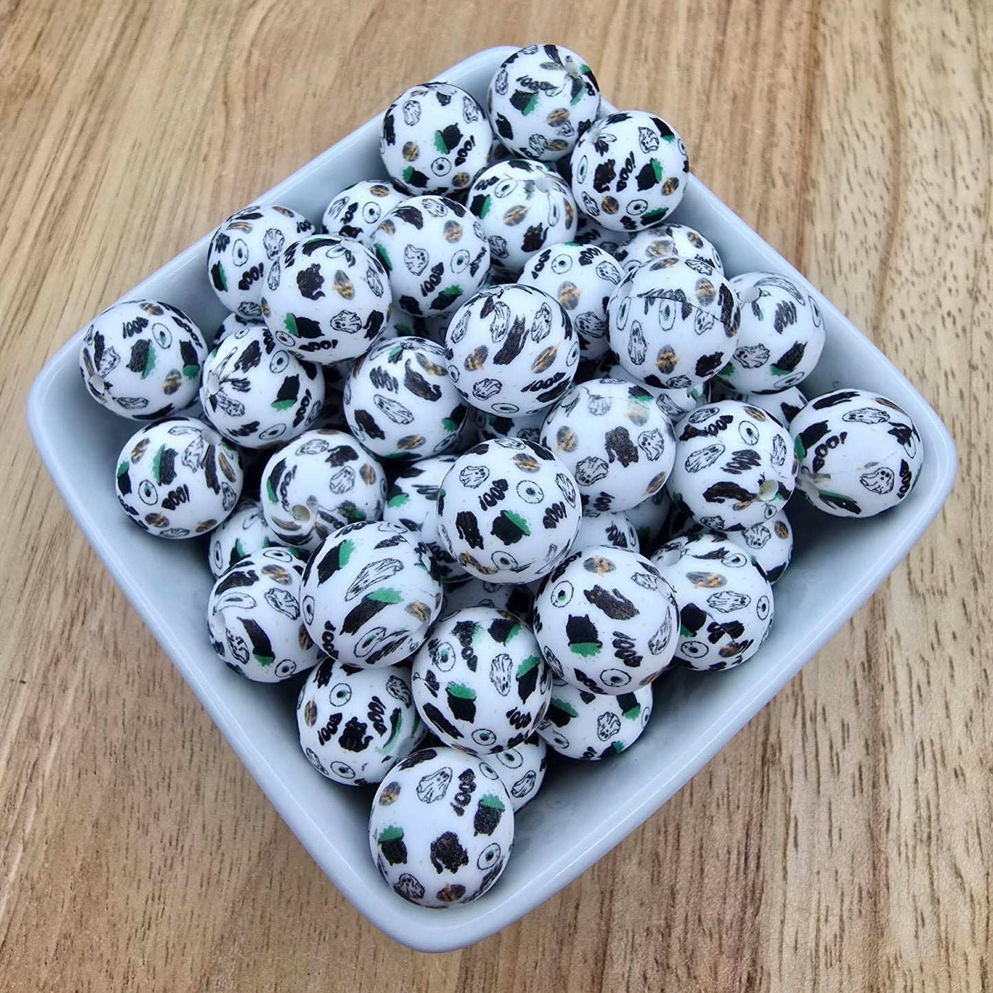 15mm Patterned Silicone Bead - Putrid Potion