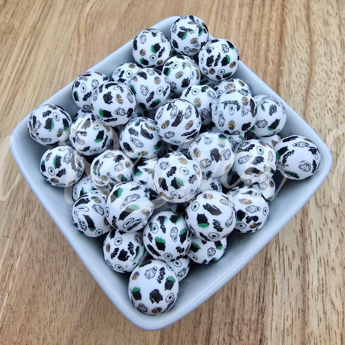 15mm Patterned Silicone Bead - Putrid Potion