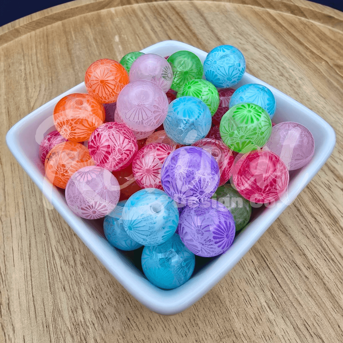 16mm Acrylic Beads - Firework Floral (Pack of 15)