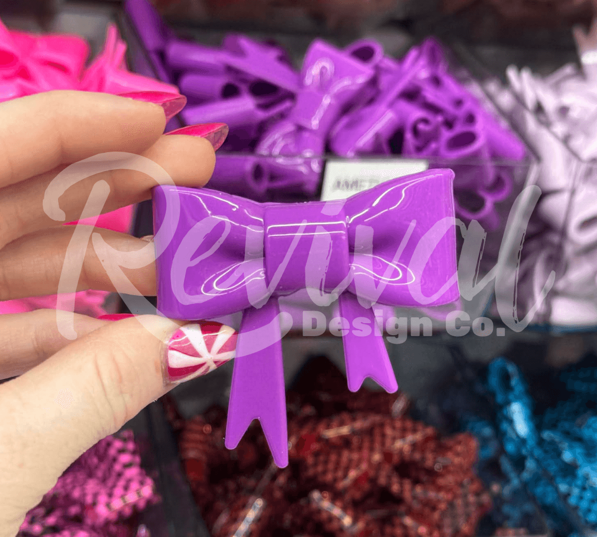 Amethyst - Silicone Bow Focal/Straw Topper