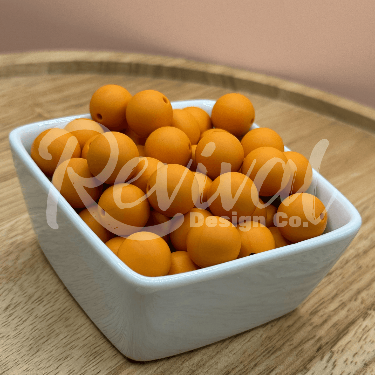 15mm Solid Color Silicone Bead - Apricot