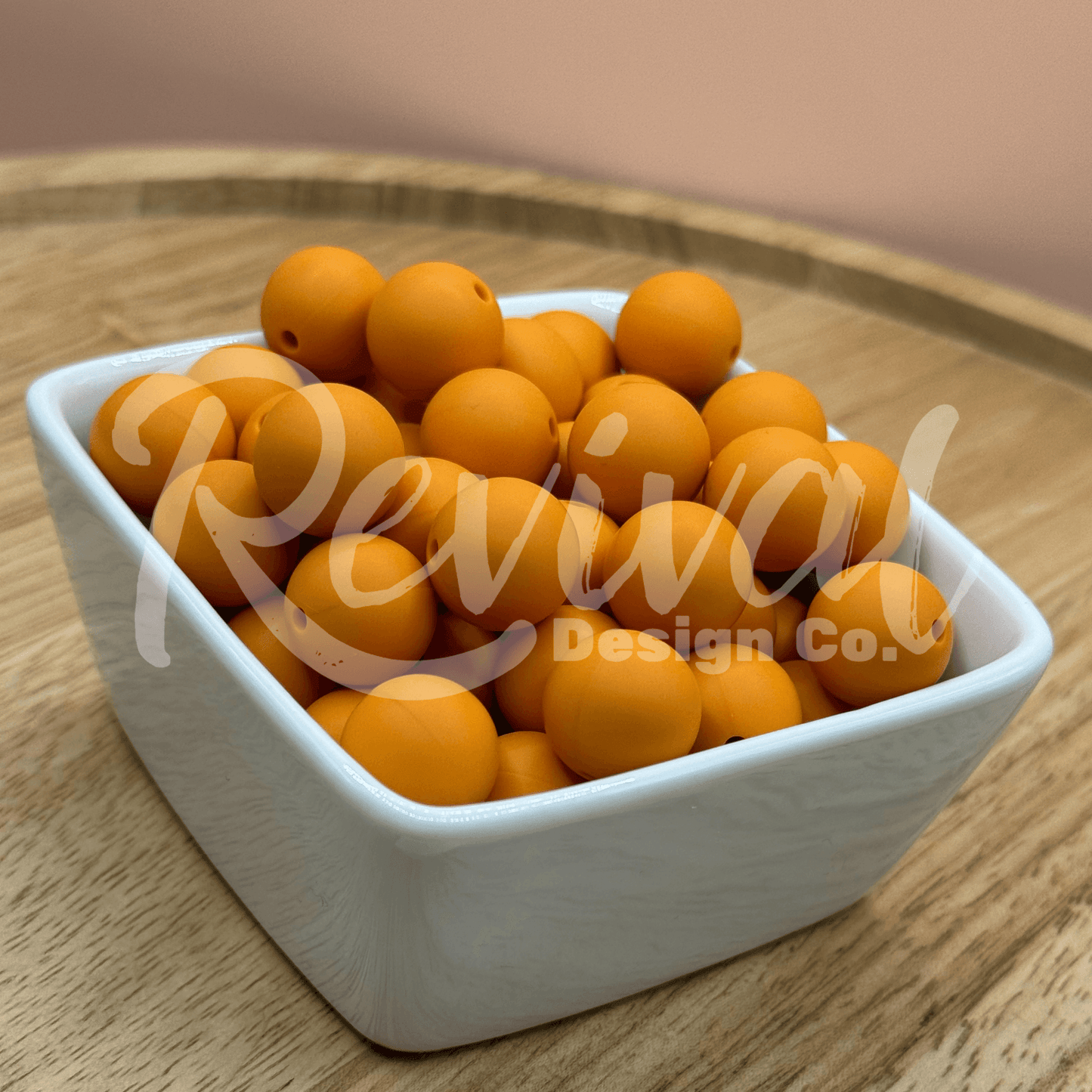 15mm Solid Color Silicone Bead - Apricot