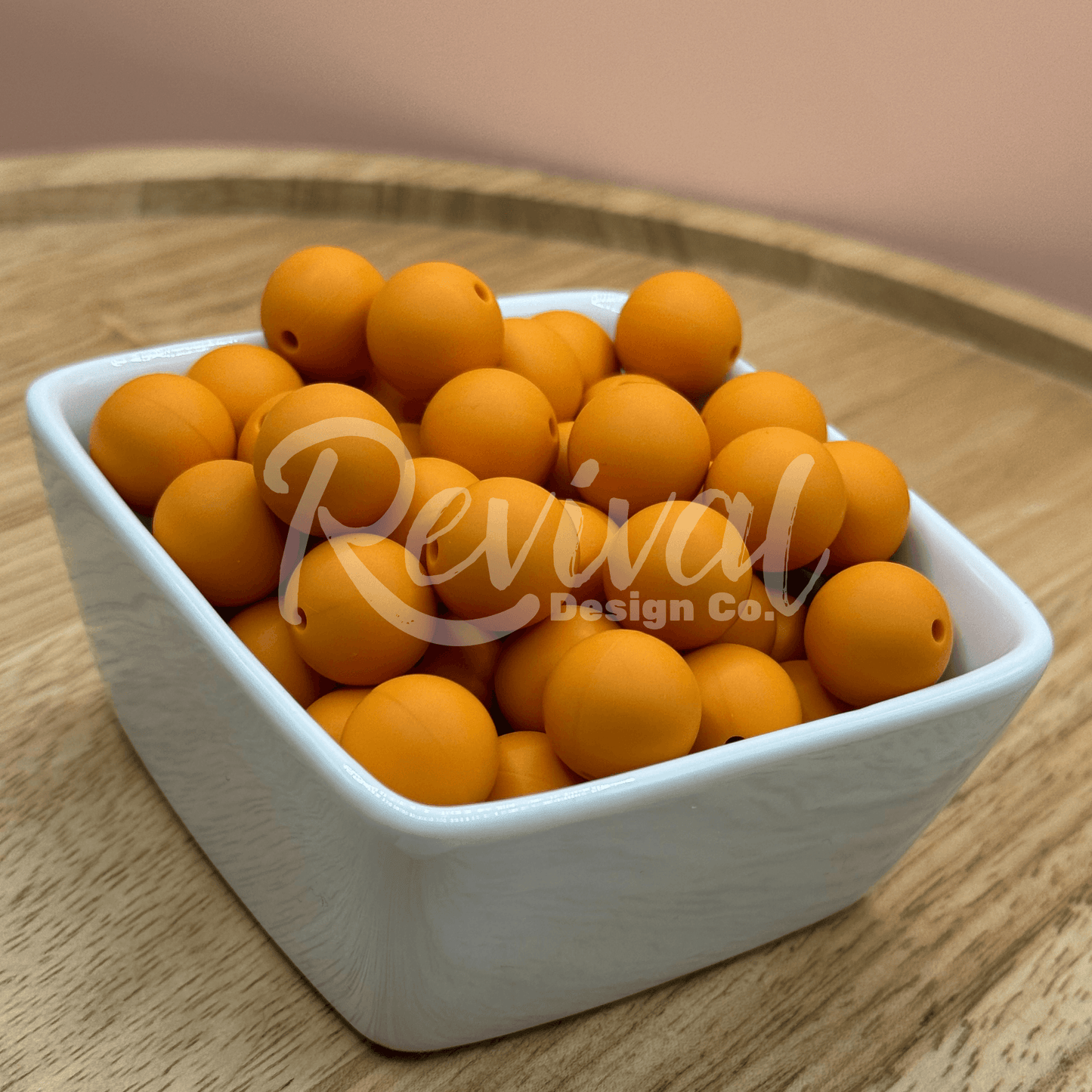 15mm Solid Color Silicone Bead - Apricot