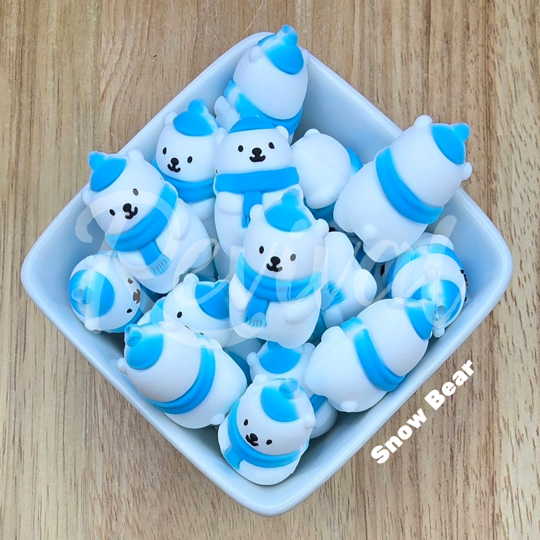 Snow Bear - Silicone Focal Bead