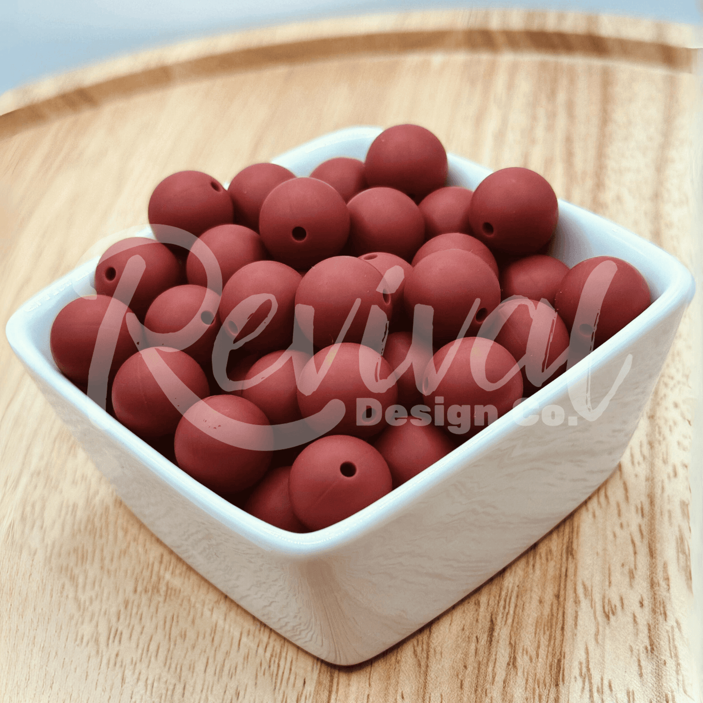 15mm Solid Color Silicone Bead - Brick
