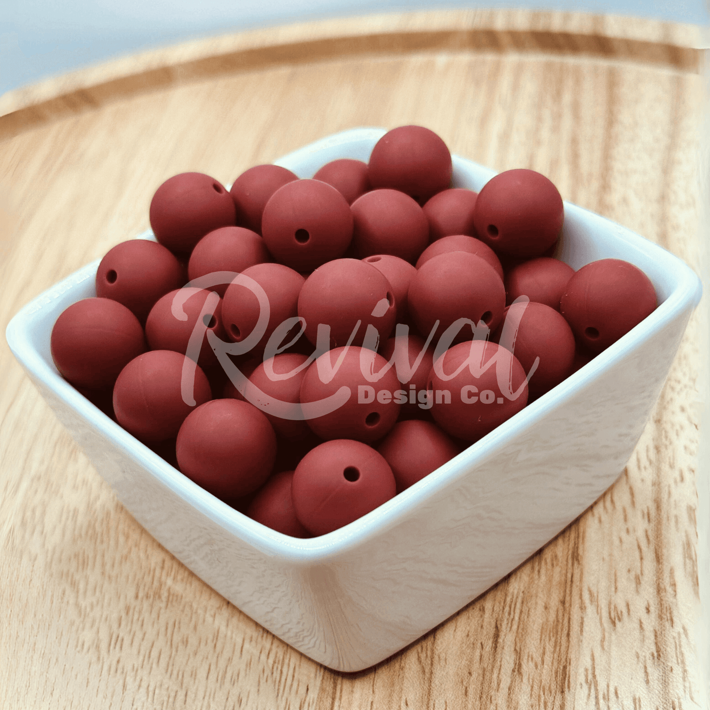 15mm Solid Color Silicone Bead - Brick