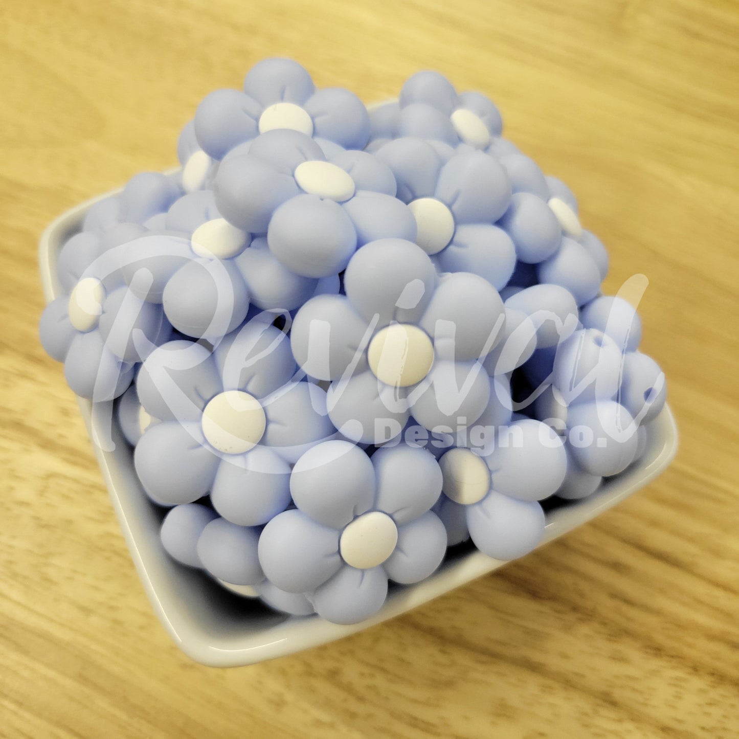 Pastel Blue Bubble Flower - Silicone Focal Bead