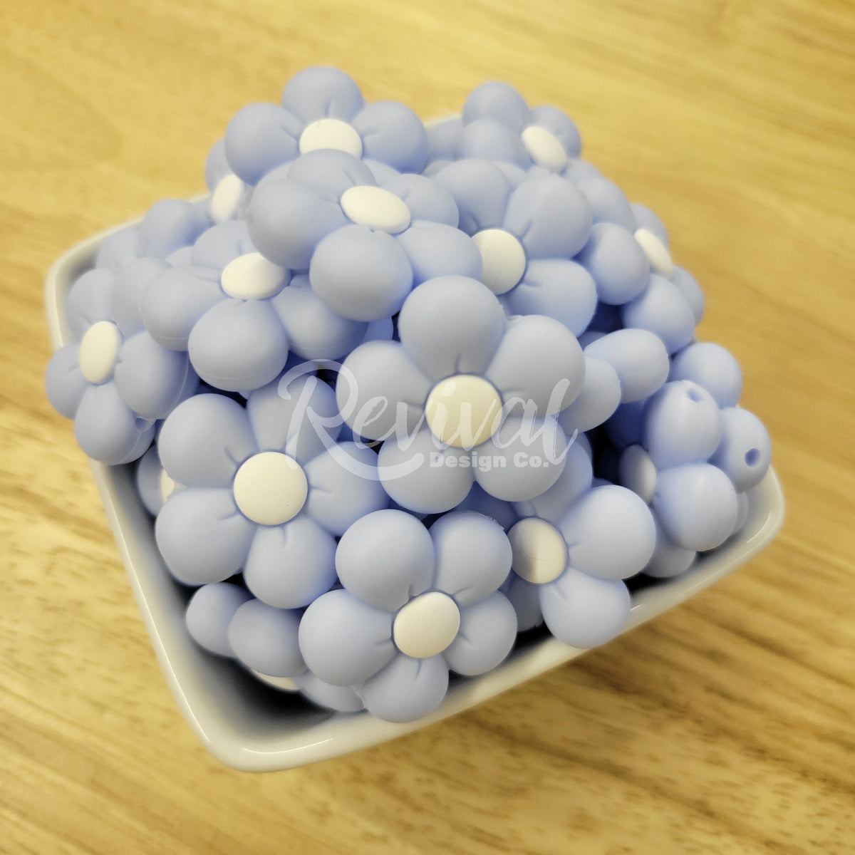 Pastel Blue Bubble Flower - Silicone Focal Bead