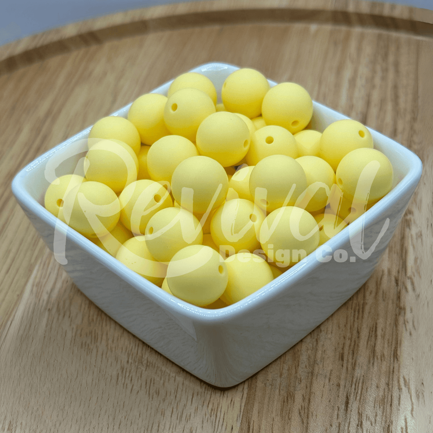 15mm Solid Color Silicone Bead - Butter