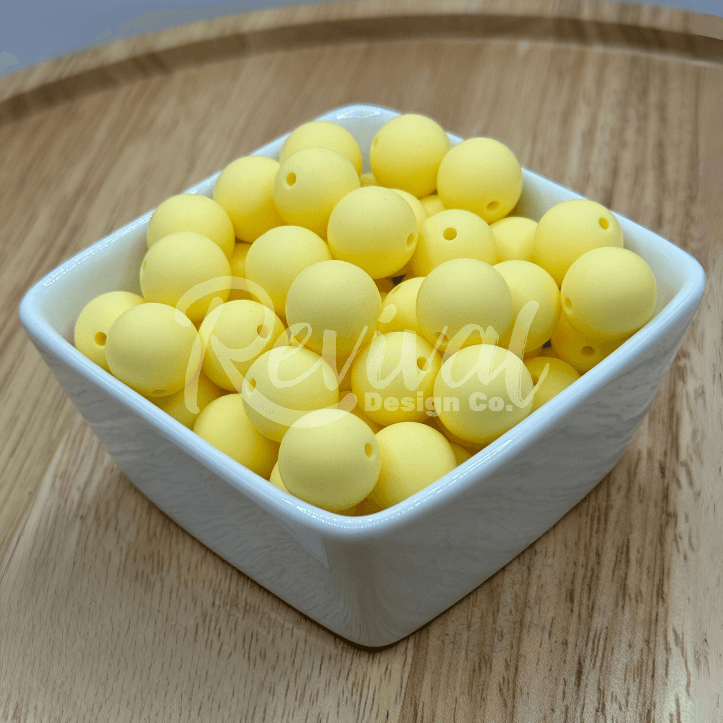 15mm Solid Color Silicone Bead - Butter