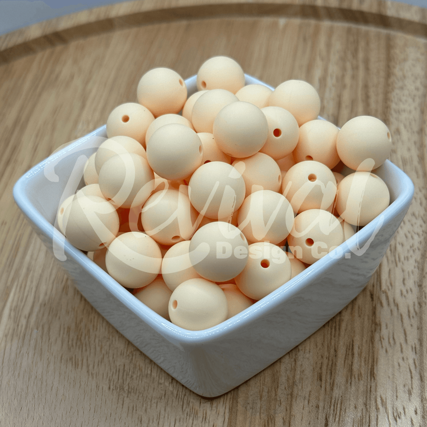 15mm Solid Color Silicone Bead - Buttercream