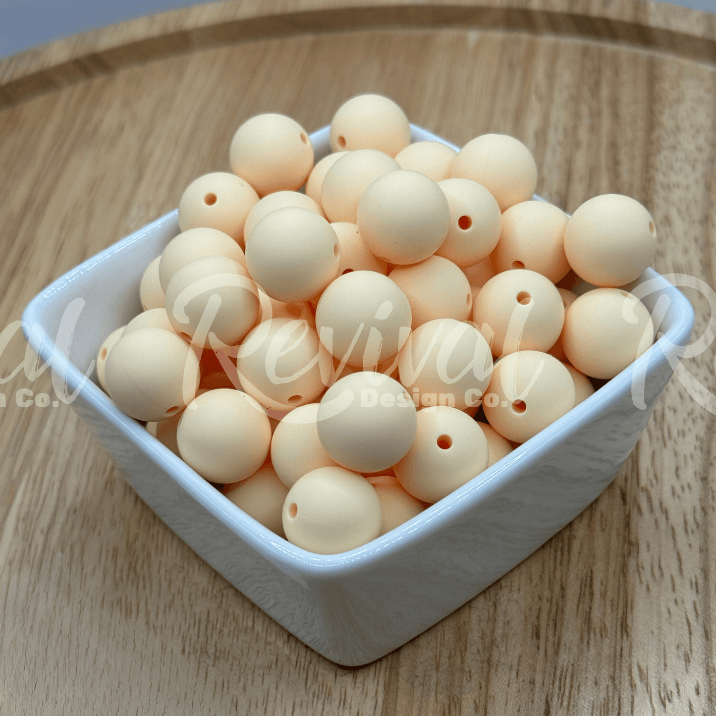 15mm Solid Color Silicone Bead - Buttercream