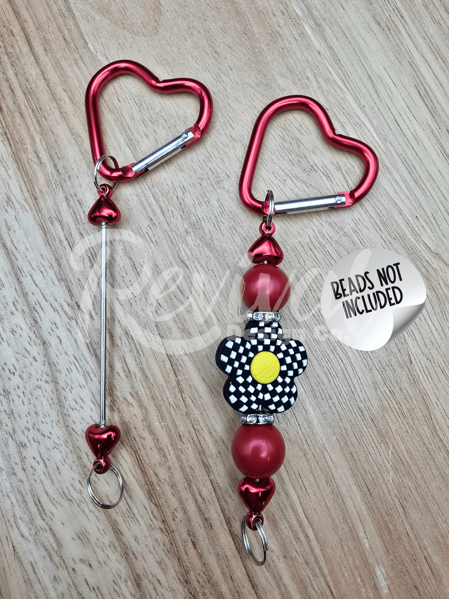 Beadable Heart Carabiners - Very Cherry
