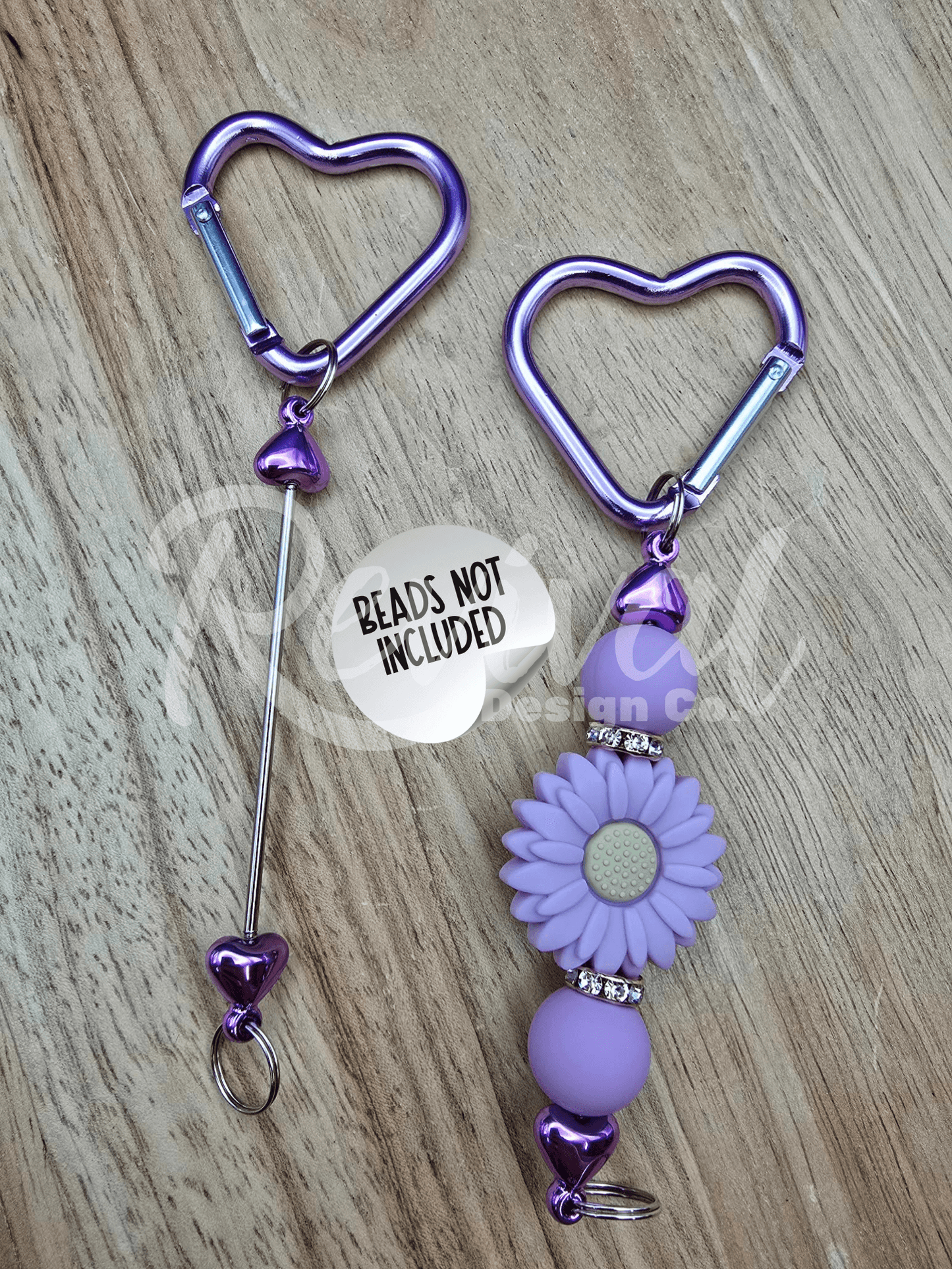 Beadable Heart Carabiners - Acai