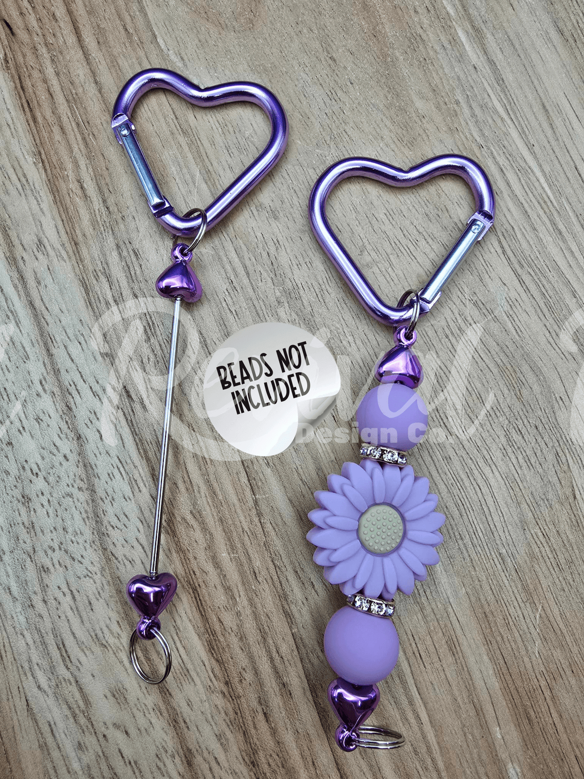 Beadable Heart Carabiners - Acai