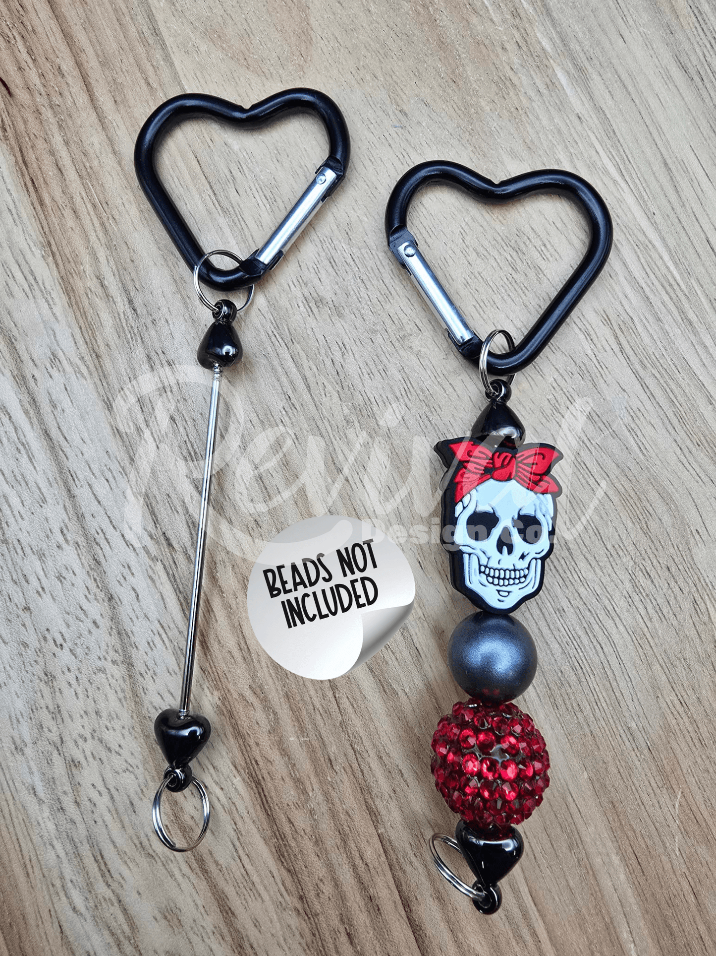 Beadable Heart Carabiners - Elderberry